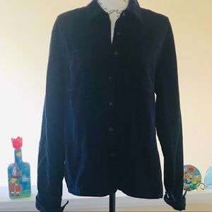Vintage Pres de Chamonix corduroy midnt blue shirt